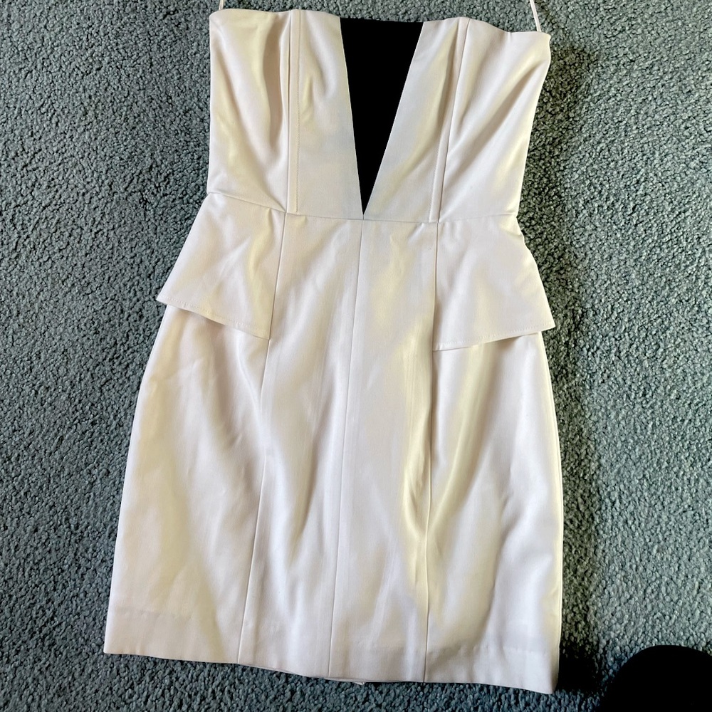 MASON Michelle Mason White/black contrast mini dress - 0